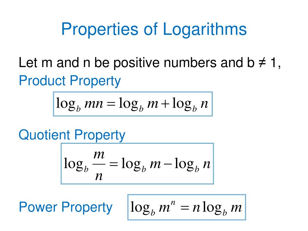 properties of logarithms assignment