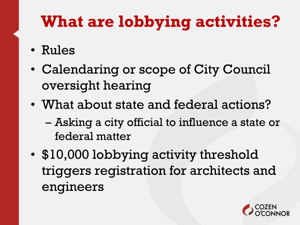Lobby Activity PPT - American Council of Engineering Companies of New York Lobbying ...