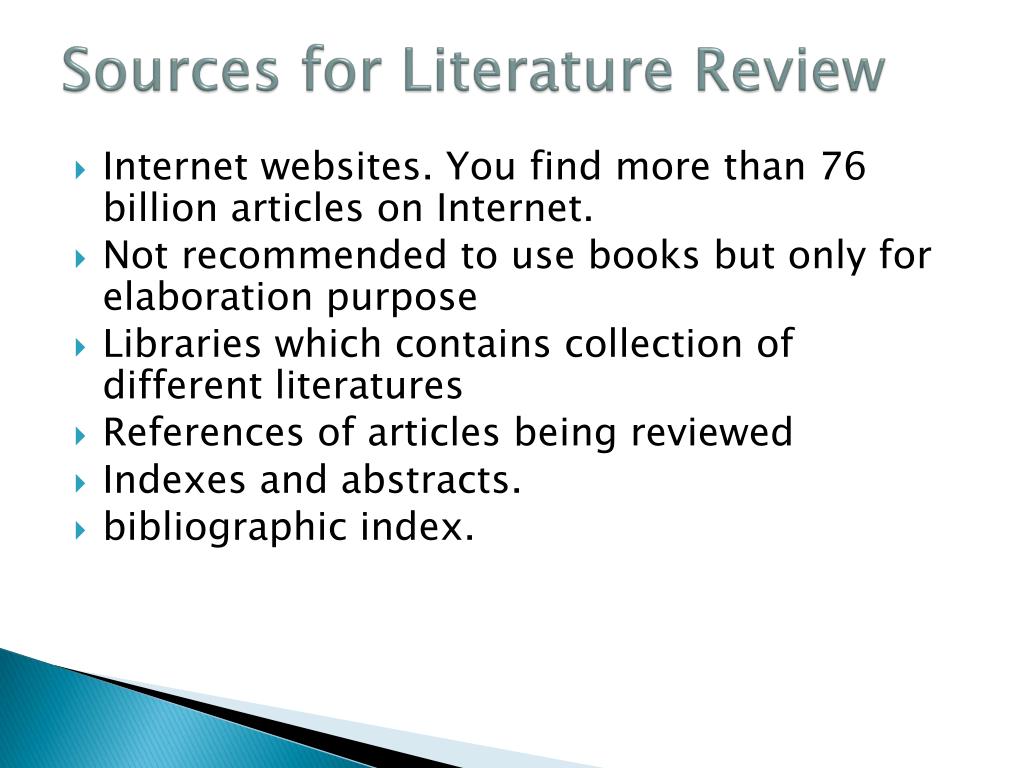 10 sources of literature review