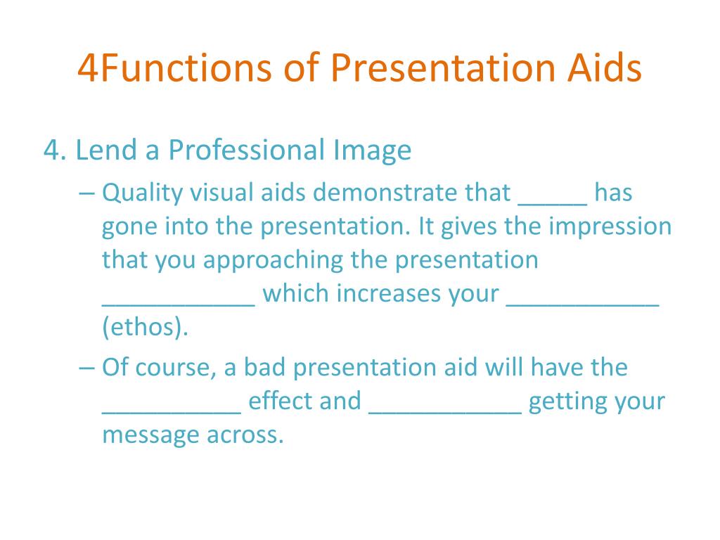 what is the function of presentation aids