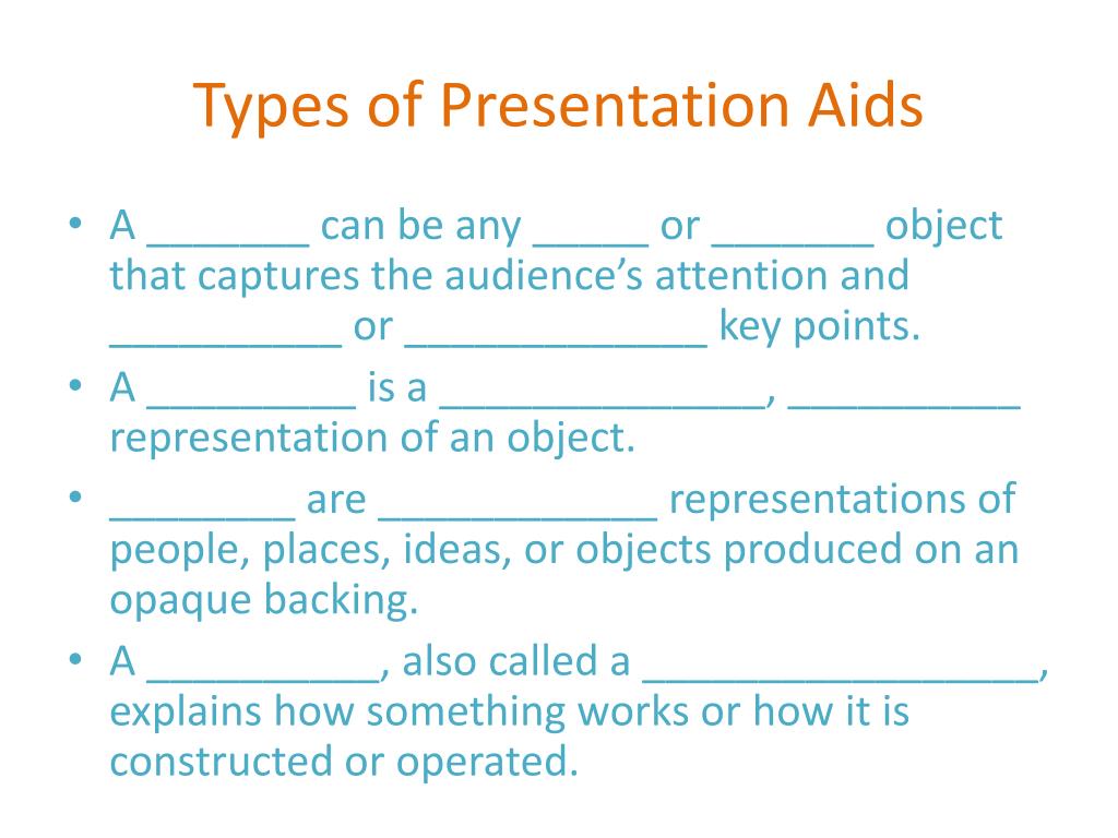 what are the various types of presentation aids