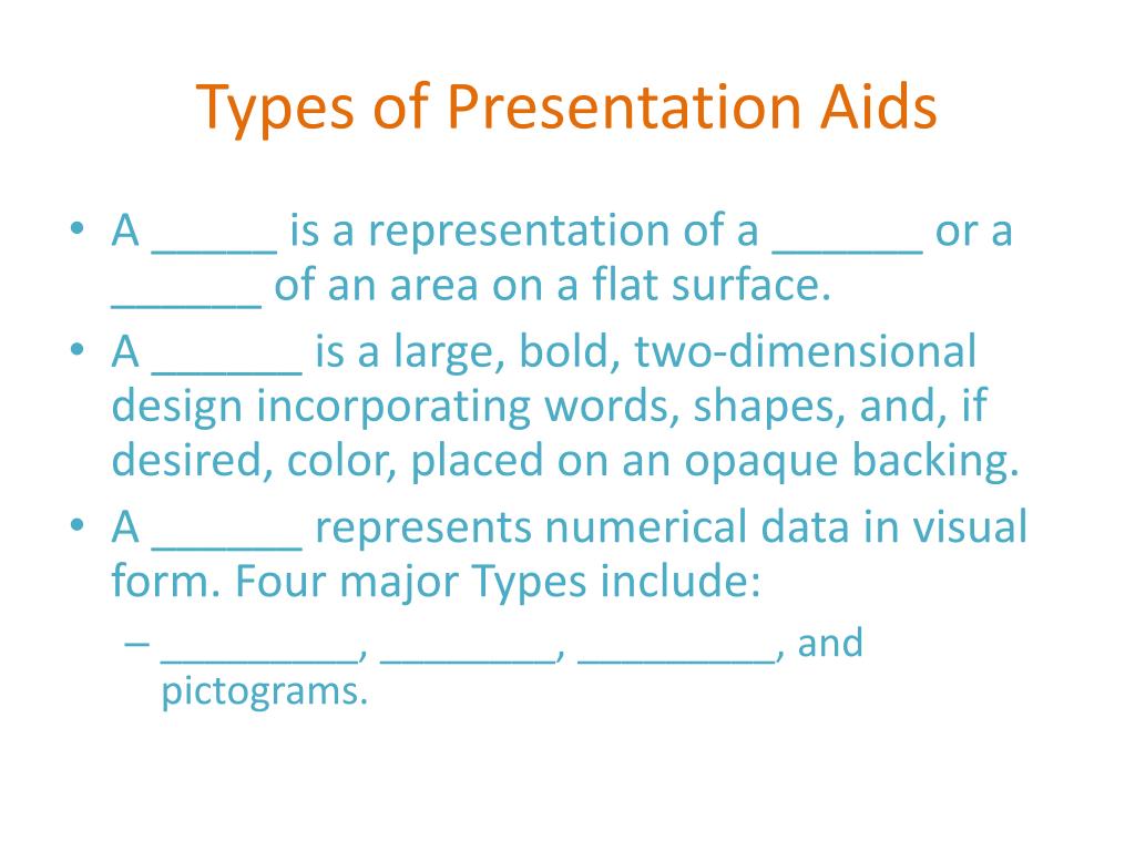 what are the various types of presentation aids
