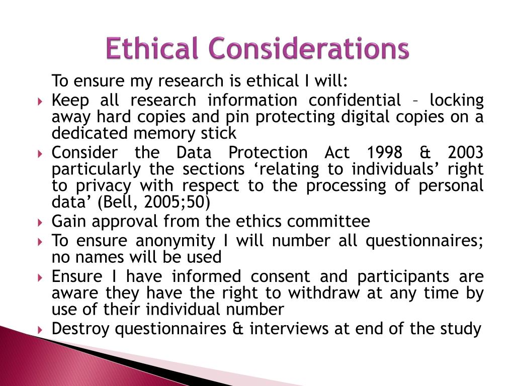 dissertation proposal ethical considerations