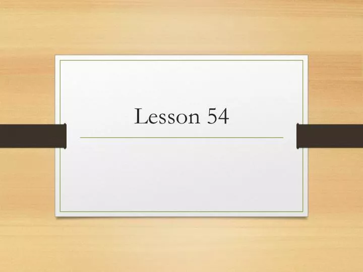 lesson 54 n.