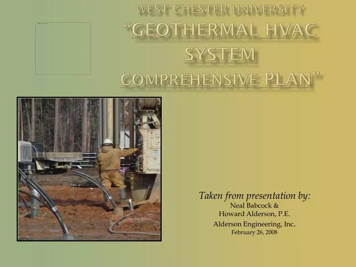 Ppt West Chester University Geothermal Hvac System
