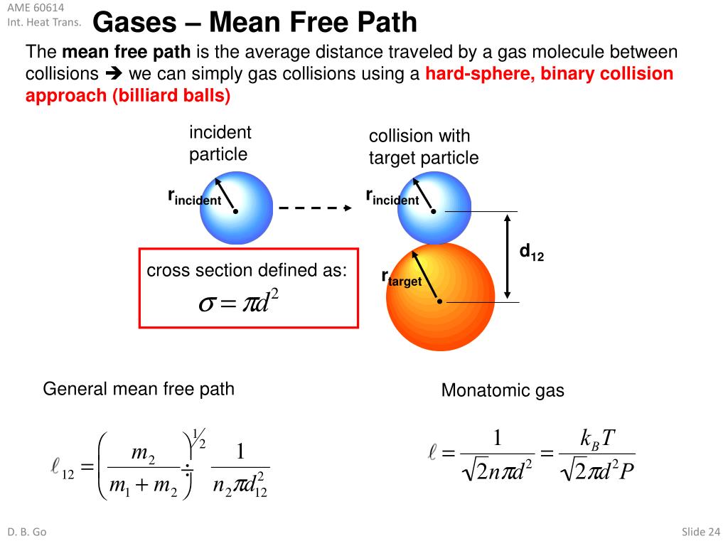 define mean free path of gas molecule