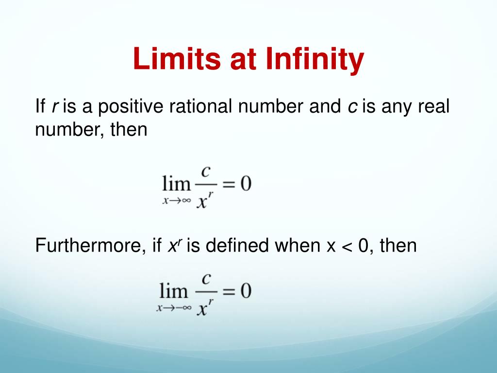 Limits At Infinity And Infinite Limits