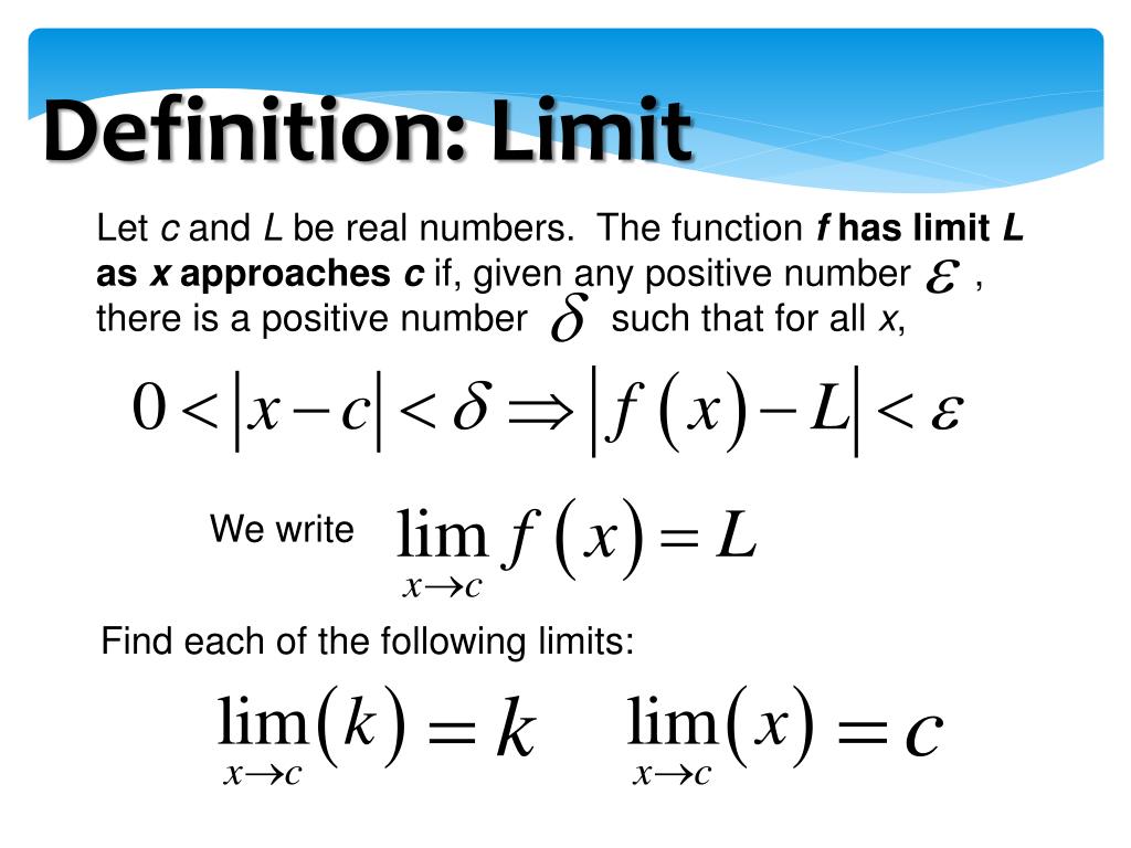 PPT - Definition of Limit, Properties of Limits PowerPoint