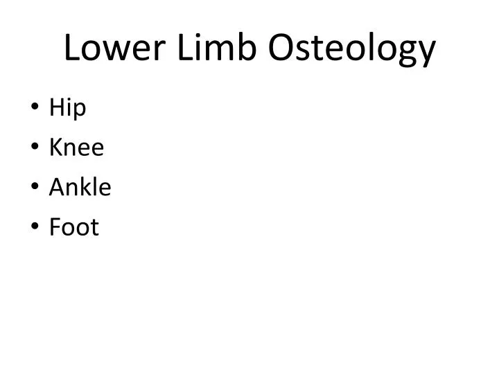 lower limb osteology n.