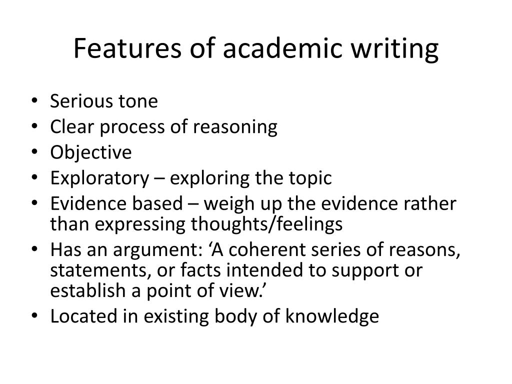 what is academic writing features