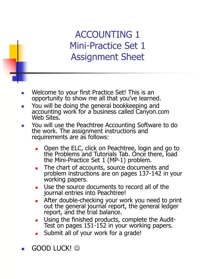 Accounting class audit implementation assignment