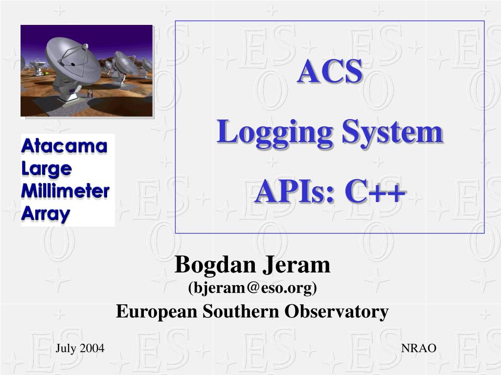 PPT - ACS Logging System APIs: C++ PowerPoint Presentation, free download -  ID:2711051