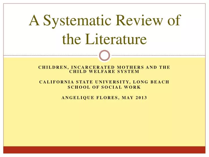 a systematic review presentation