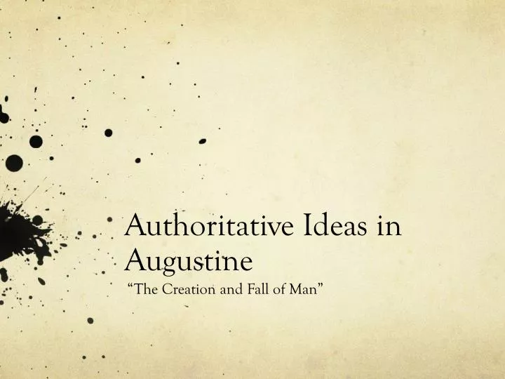 authoritative ideas in augustine n.