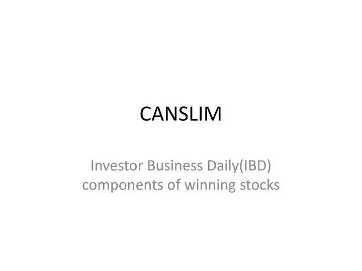 PPT CANSLIM PowerPoint Presentation, free download ID2717780