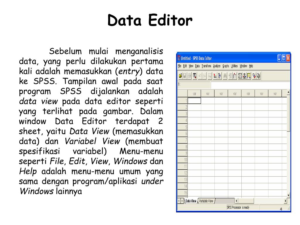 Data Editor. Data edit