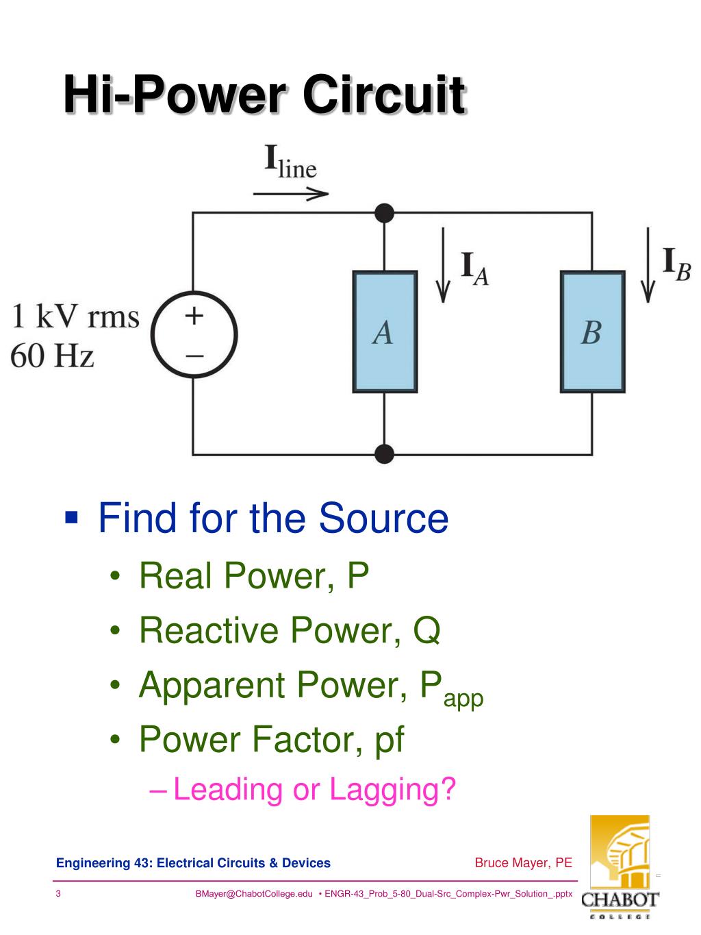 PPT - Analysis of Hi-Power Circuit Load Characteristics for Electrical ...