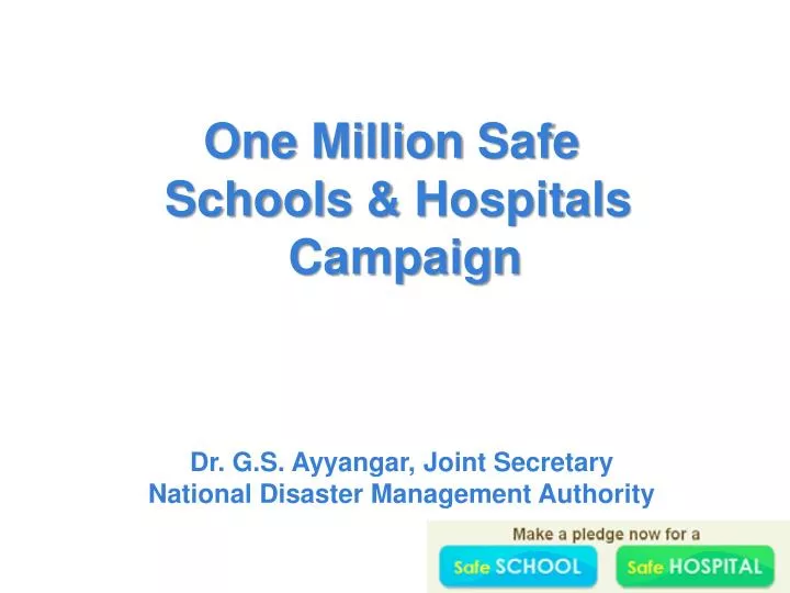 one million safe schools hospitals campaign n.