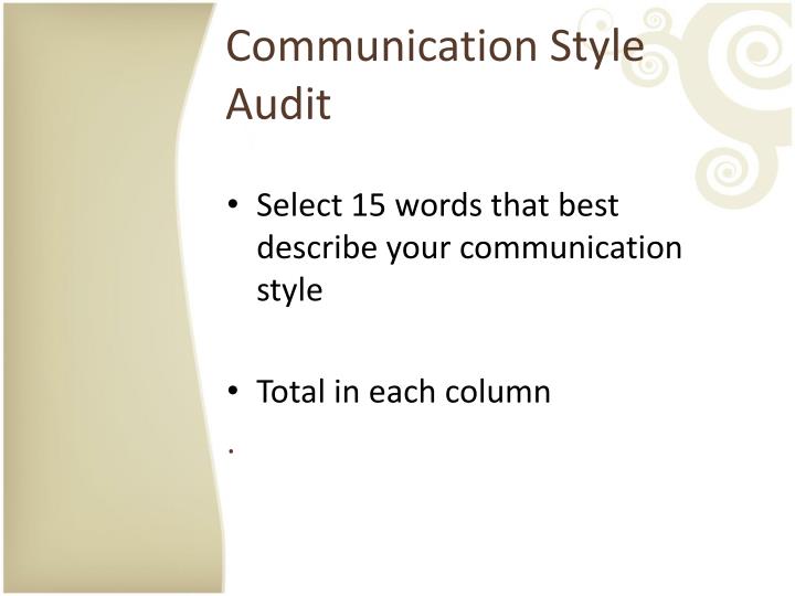 describe your communication style