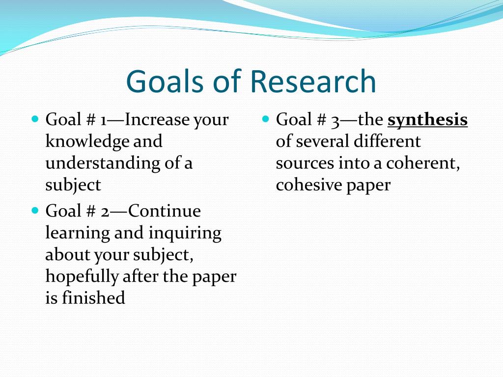 what is the goal of a research paper