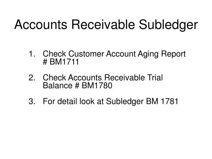 accounts receivable subledger n.