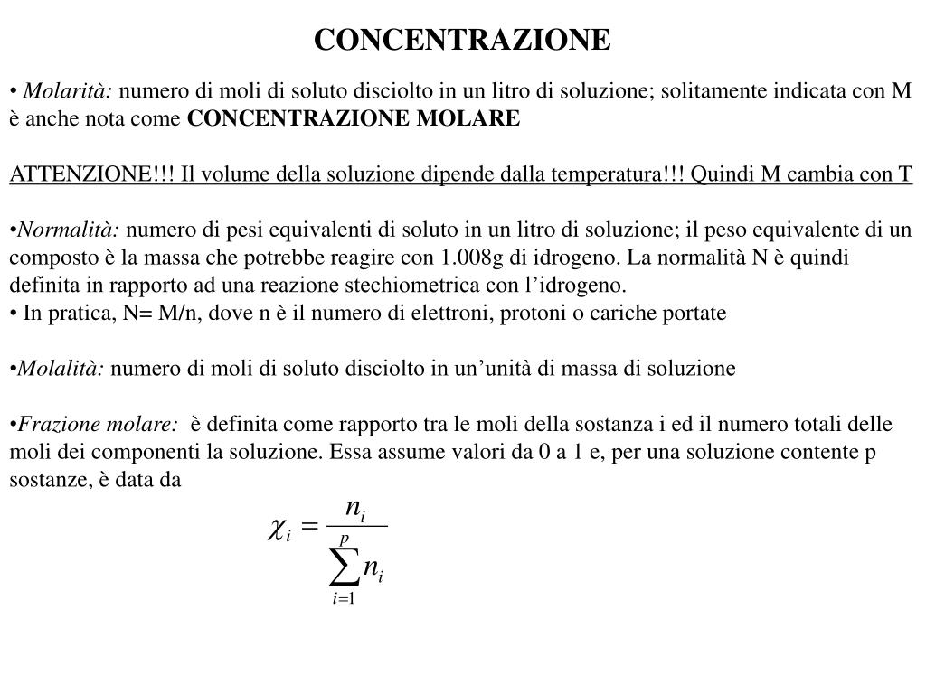 Preparazione Di Una Soluzione A Molarità Nota