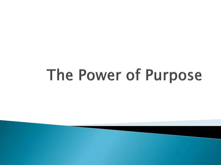 the power of purpose n.