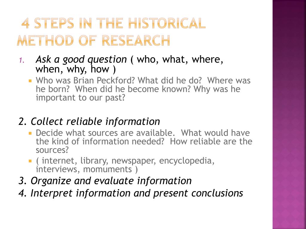 the historical research process