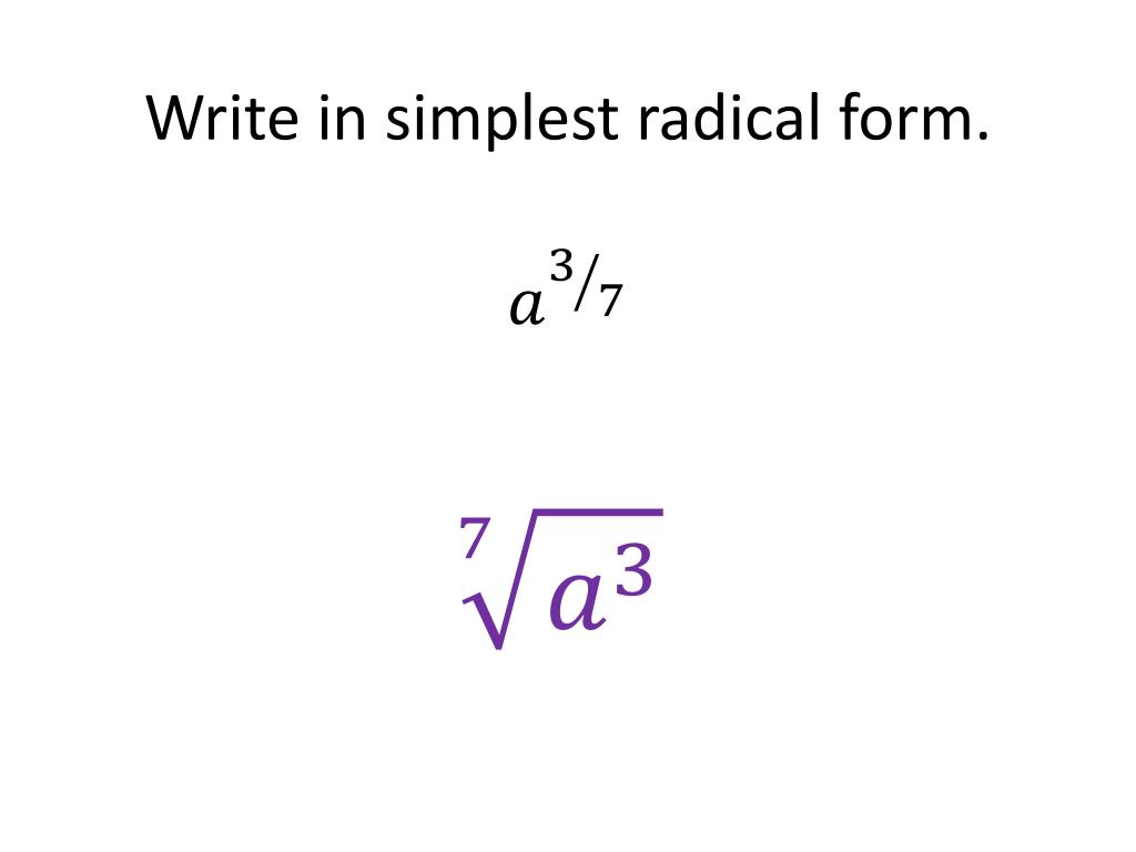 PPT Convert To Radical Notation PowerPoint Presentation Free 
