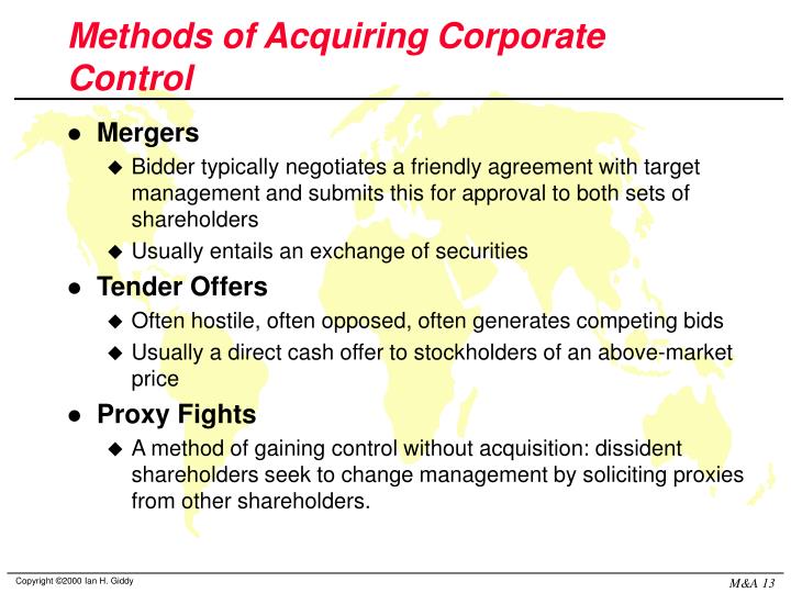 control of the corporation mergers and control of the corporation mergers and
