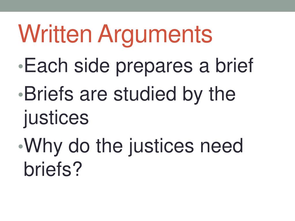written arguments judgement