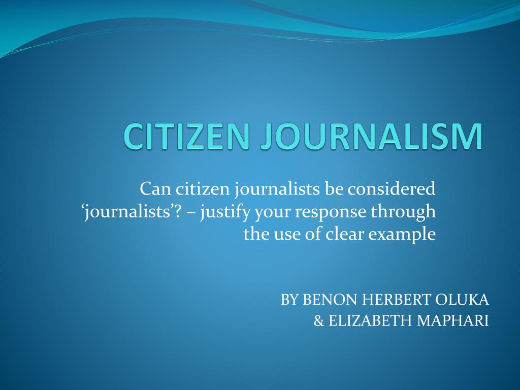 citizen journalism essay