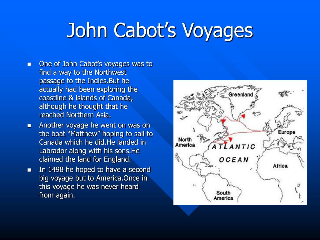 what country sponsored john cabot voyage