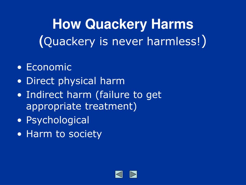 possible effects of quackery