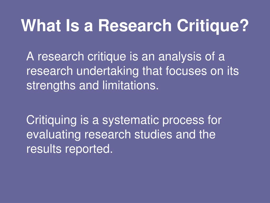 research article critique powerpoint presentation