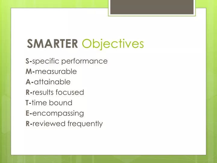 smarter objectives n.
