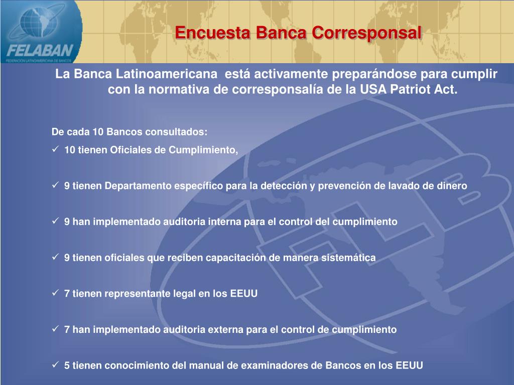 PPT - Encuesta Banca Corresponsal PowerPoint Presentation, free download -  ID:2728519