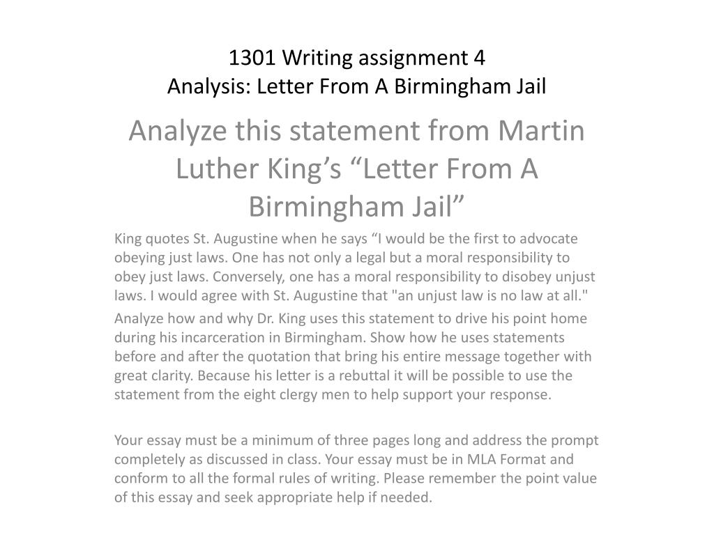11.2 assignment letter from birmingham jail