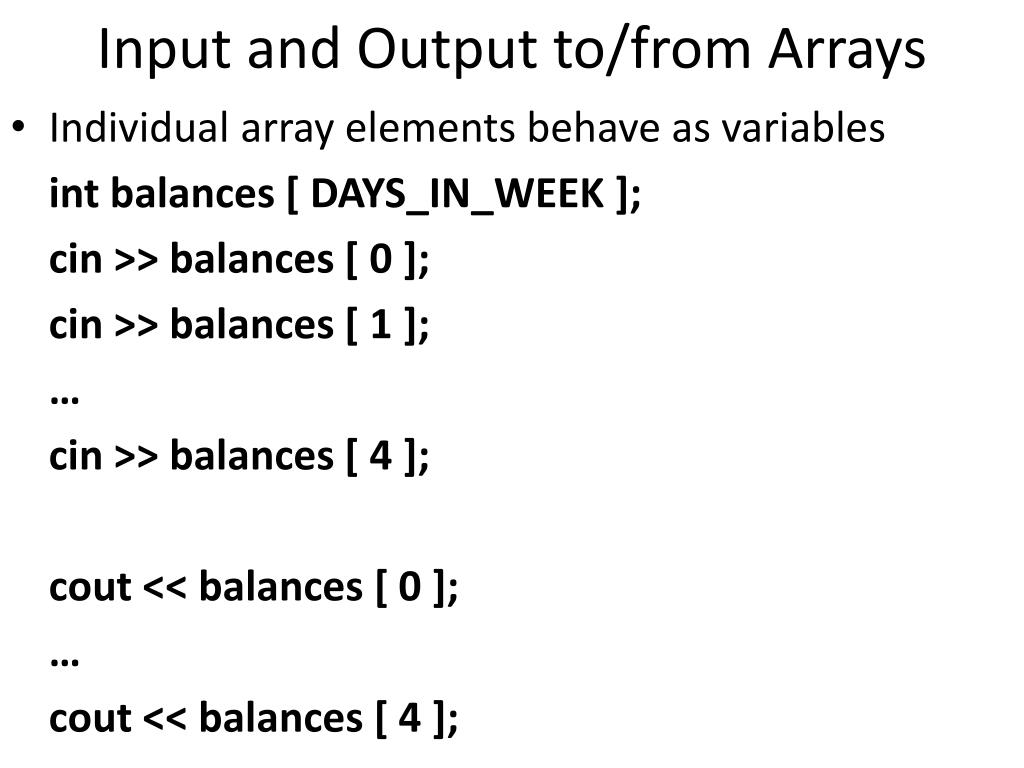 PPT - Arrays PowerPoint Presentation, free download - ID:2729408