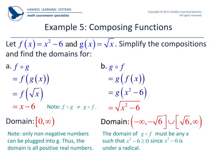 functions of definition composition Presentation  Hawkes ID:2729673 College Algebra  Systems:  PPT PowerPoint Learning