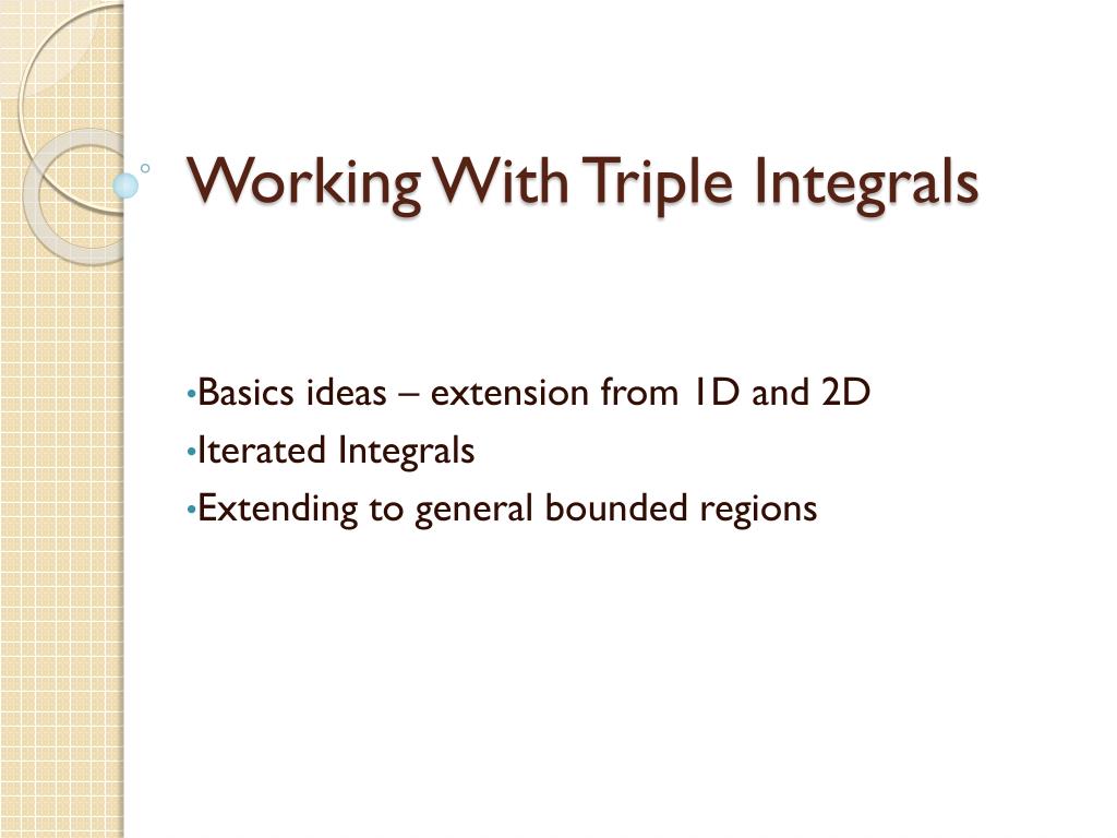 Ppt Working With Triple Integrals Powerpoint Presentation Free