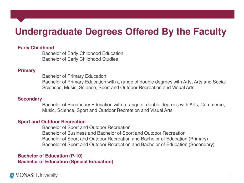 PPT Faculty of Education Bachelor of Education (P10) Bachelor of