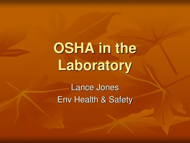 osha in the laboratory n.