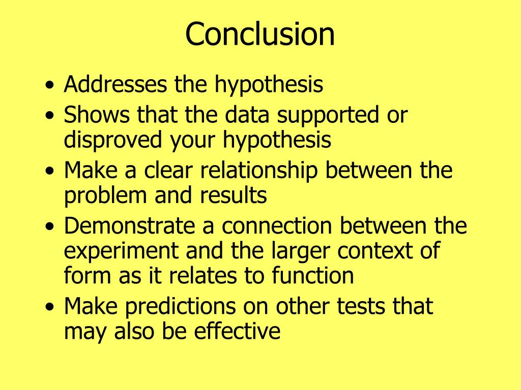 hypothesis and conclusion related
