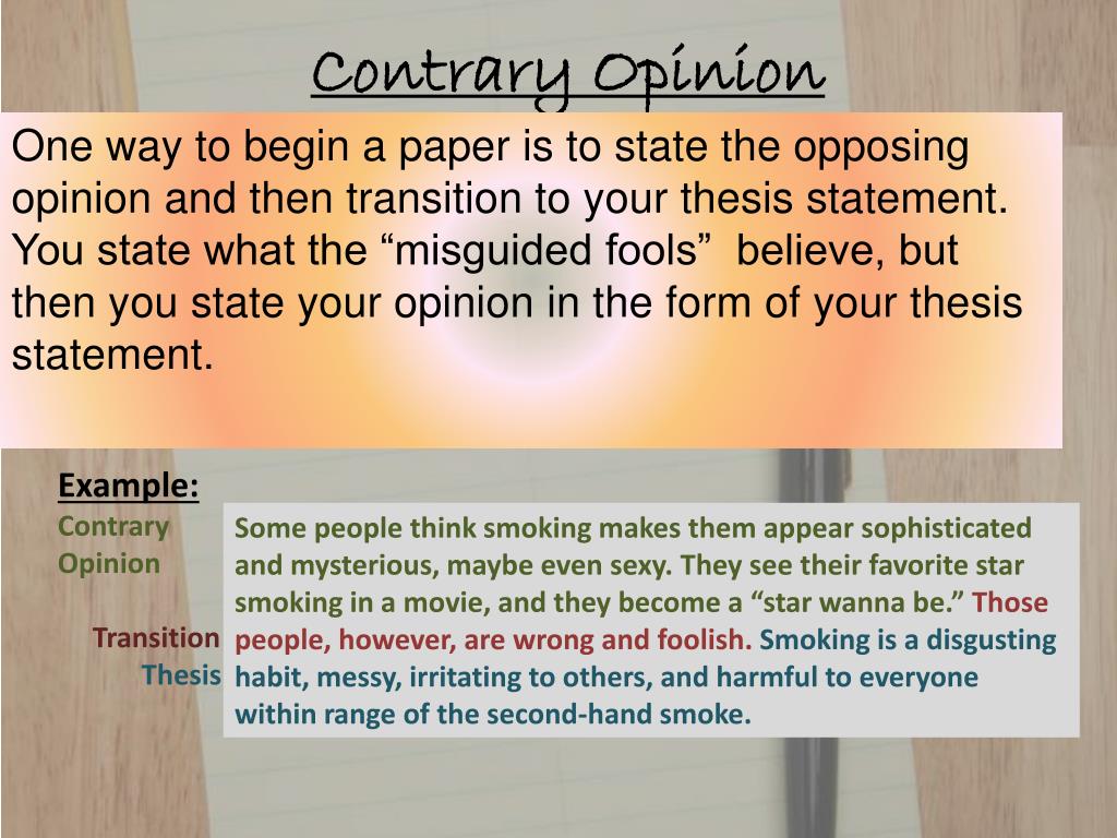second hand smoke thesis statement