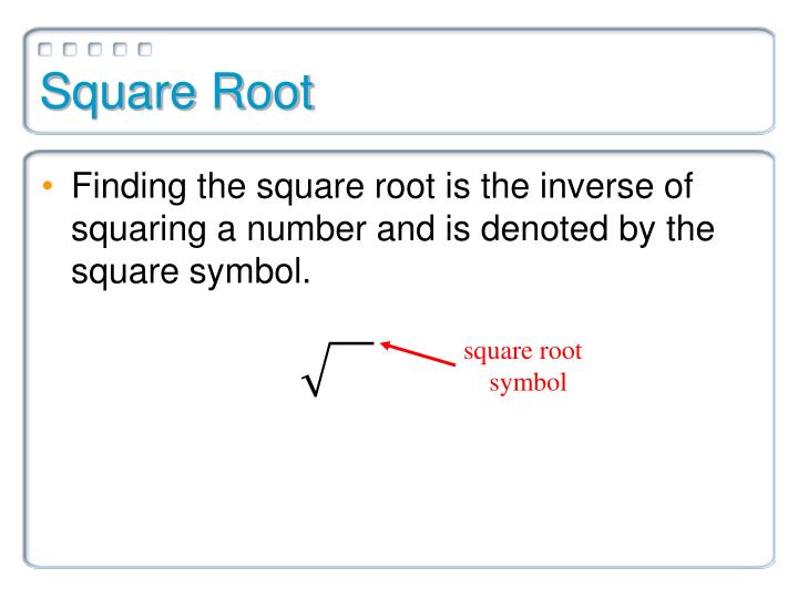 square root sym
