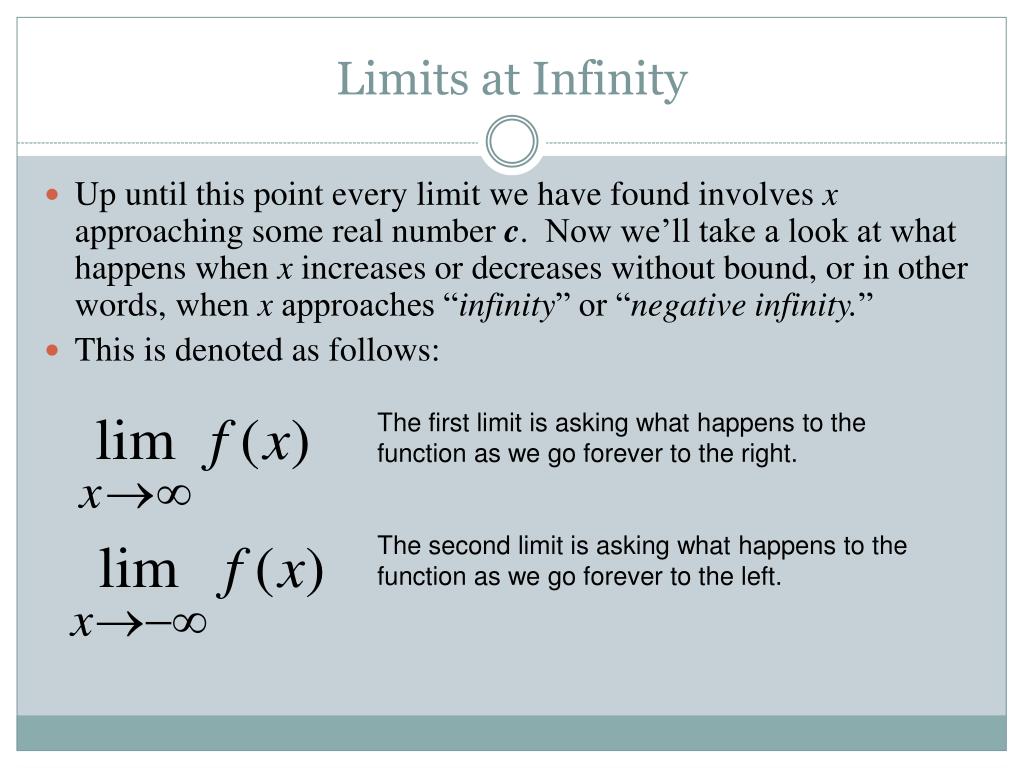PPT - 14.5 Limits Involving Infinity PowerPoint Presentation, free ...