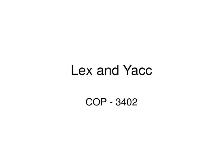 online lex and yacc compiler
