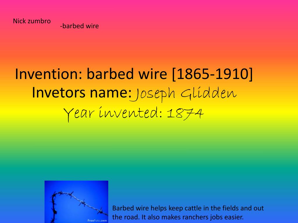 barbed wire 1874