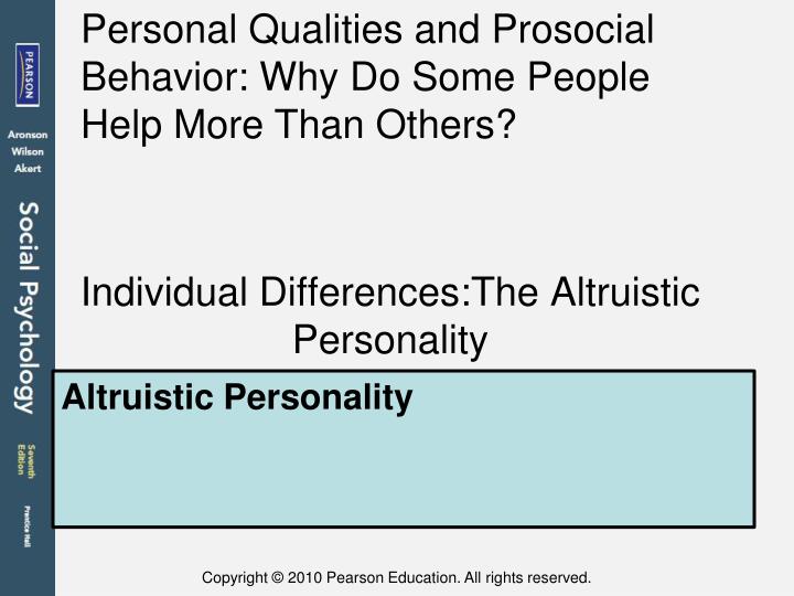 Distinguish between altruism and prosocial behaviour essay